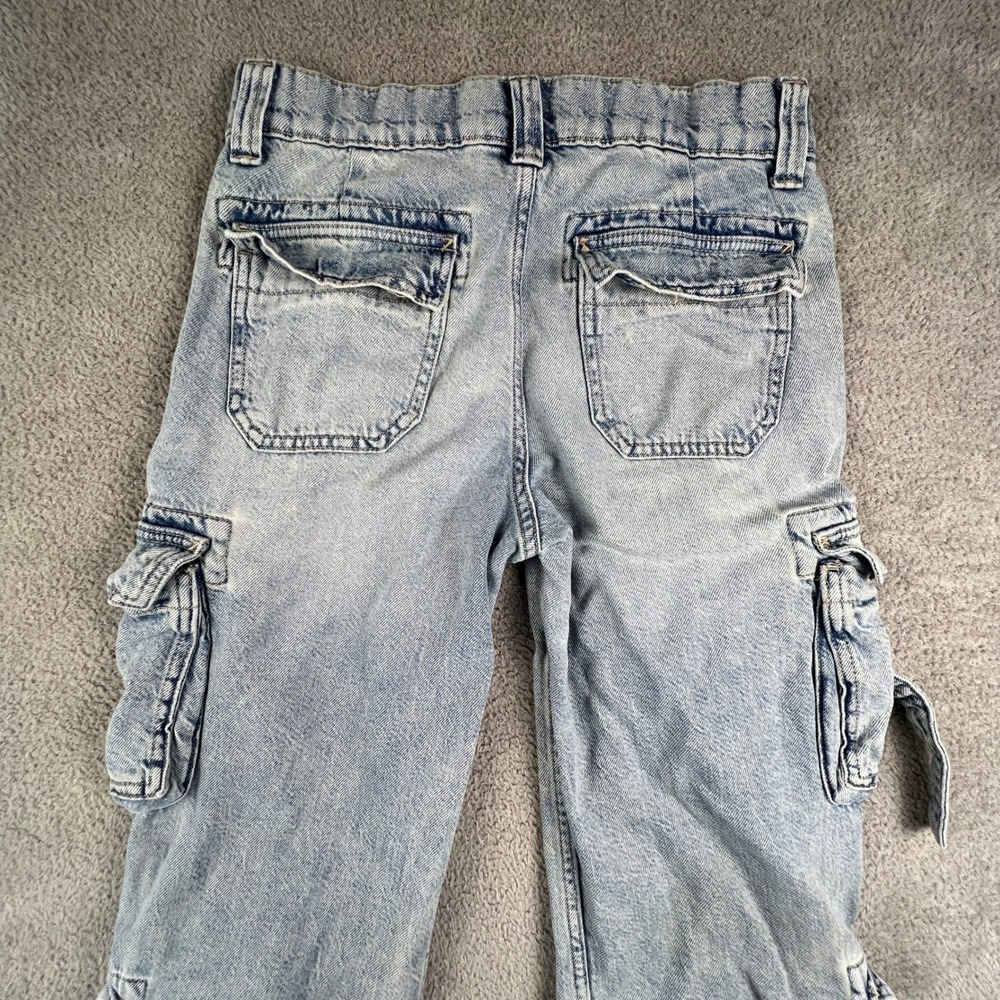 Aeropostale Low Rise Cargo Jeans Womens Small Light Y2K Distressed Utility Pants - Picture 13 of 15